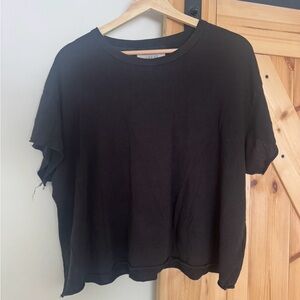 THE GREAT. Black Short Sleeve Tee